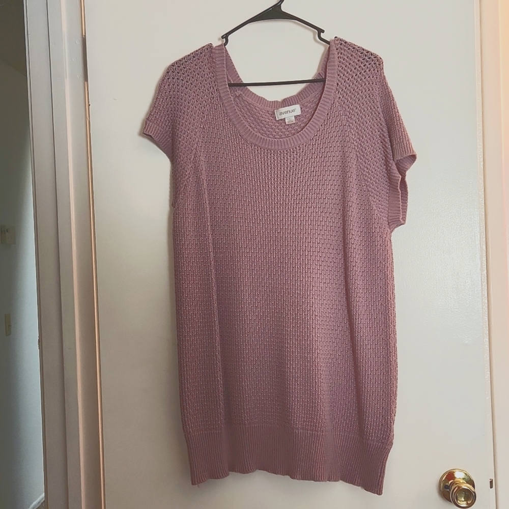 Avenue-Size 22/24 Knitted Shirt/Pullover-Lilac Purple/Gray Soft